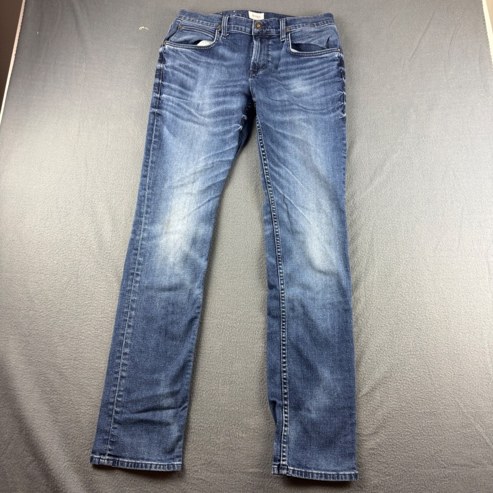 Hudson Blake Jeans Men's 32x33 Blue Slim Straight Leg Casual Whiskered Stretch